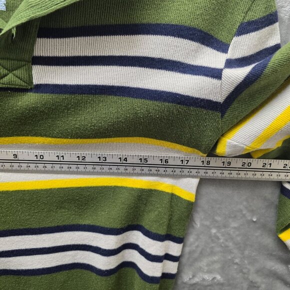 Old Navy Boys Striped Sweater XL 14/16 Green Yellow‎ Navy Cotton Pullover - Picture 11 of 11
